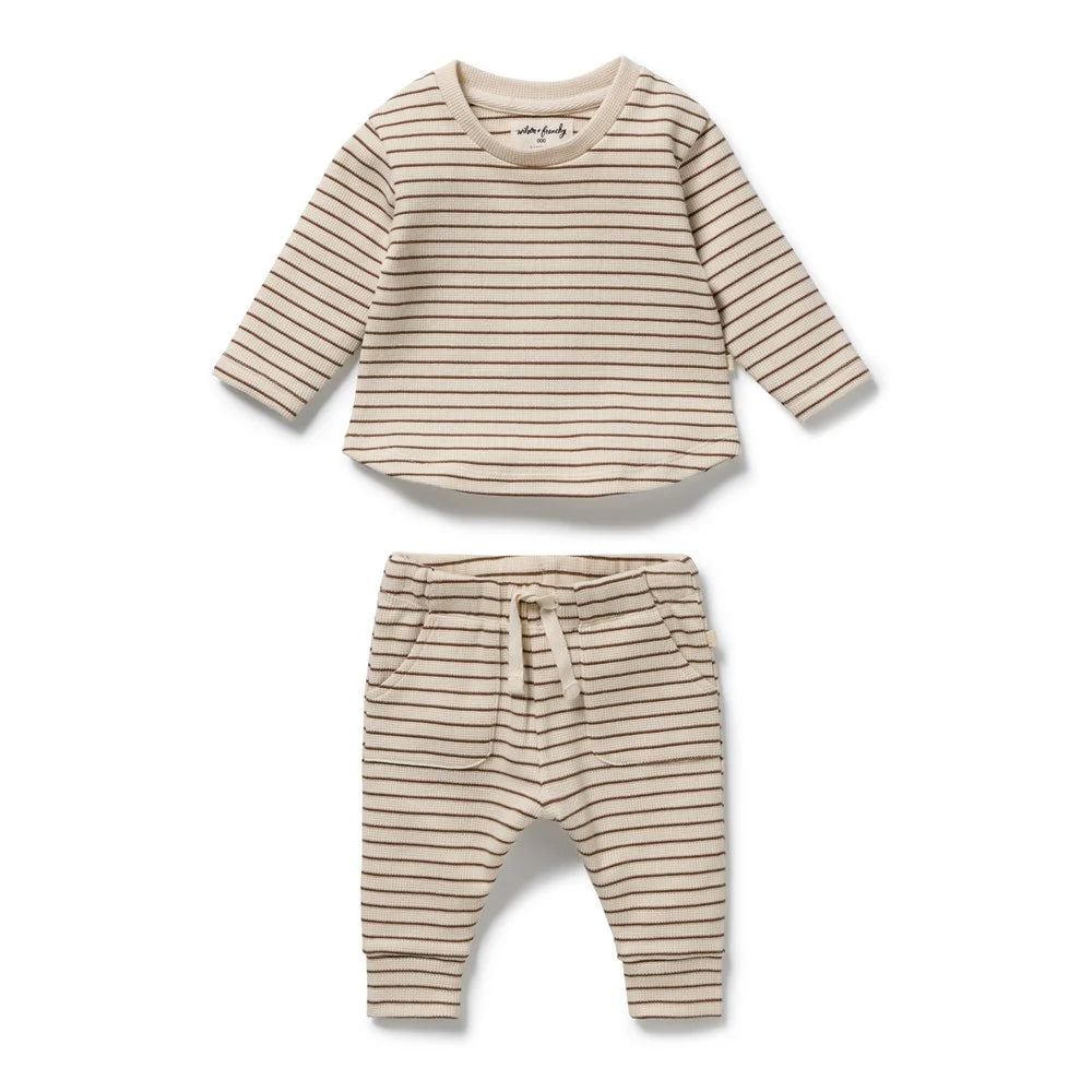 NUTMEG STRIPE | ORGANIC WAFFLE SET