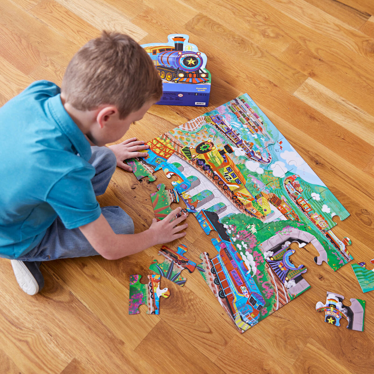 Classic Floor Puzzle 36 pc | All Aboard (Foil Stamped)