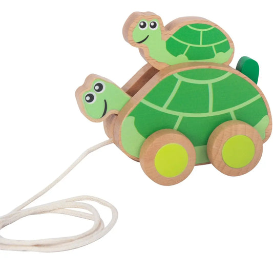Wooden Pullalong Mummy & Baby Turtles
