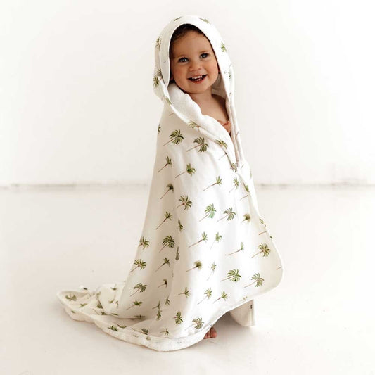 Green Palm Hooded Towel