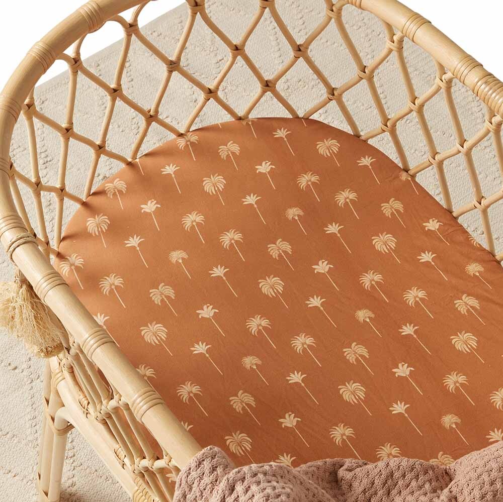 Bronze Palm Fitted Baby Bassinet/Change Pad Cover