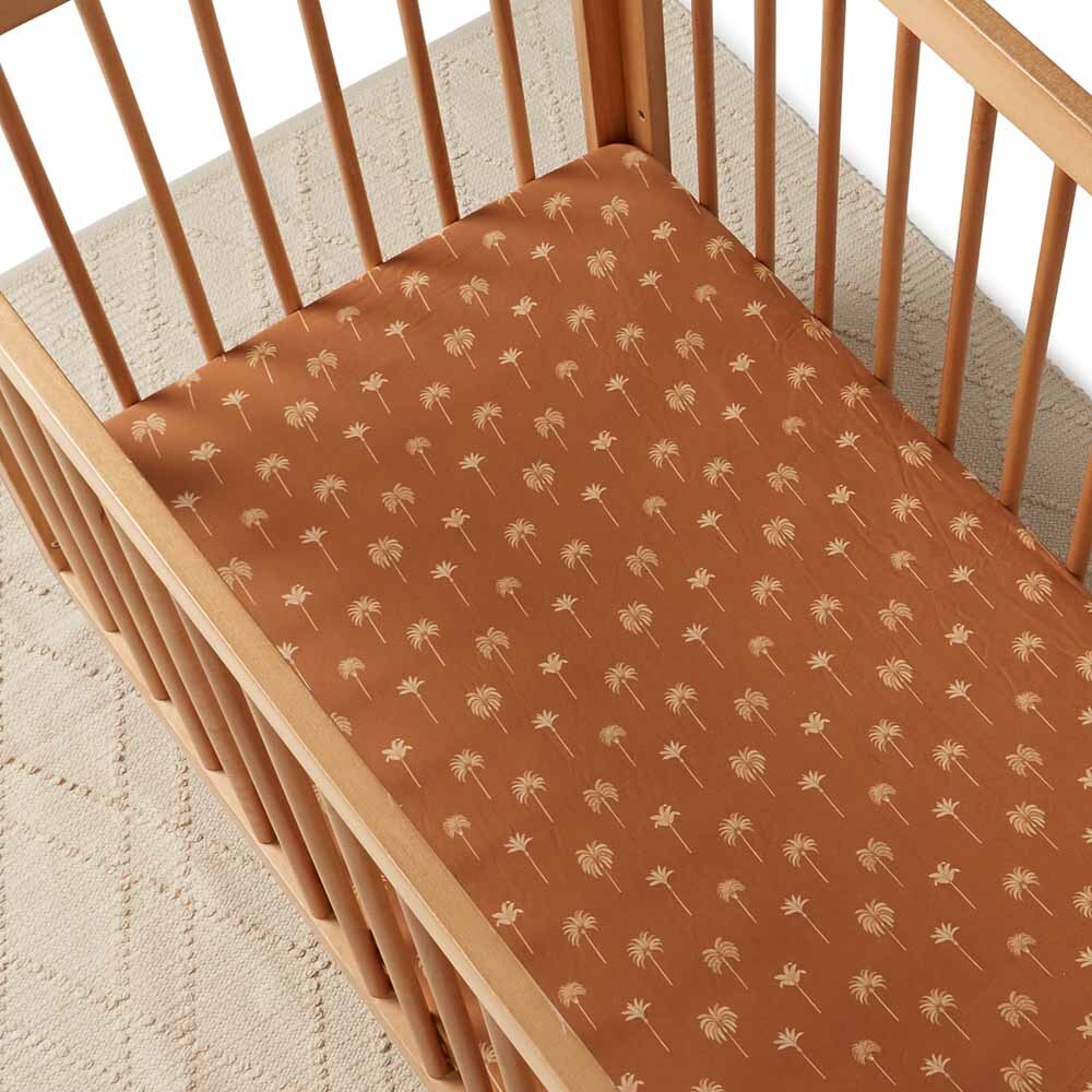 Bronze Palm Fitted Cot Sheet