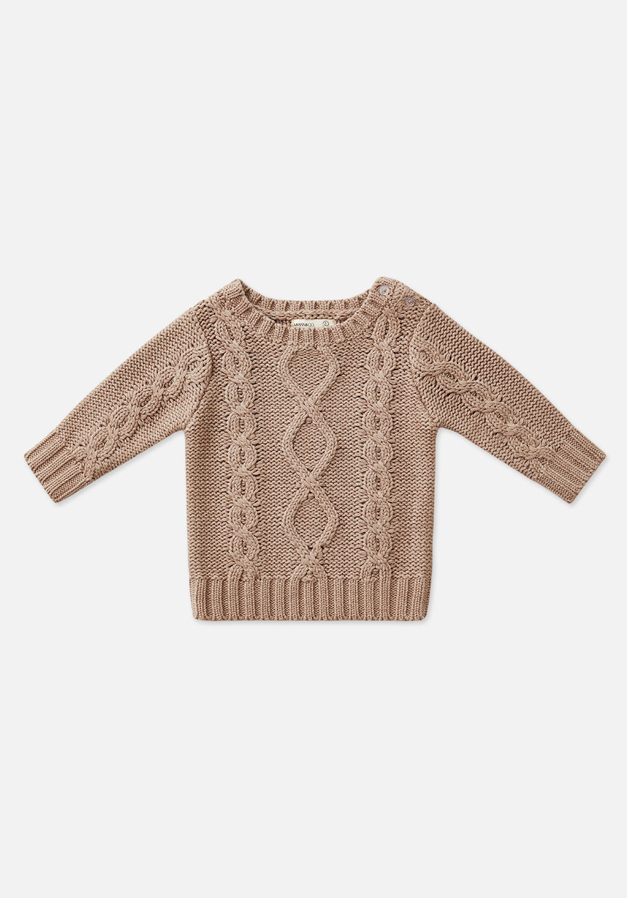 Cable Knit Jumper Taupe