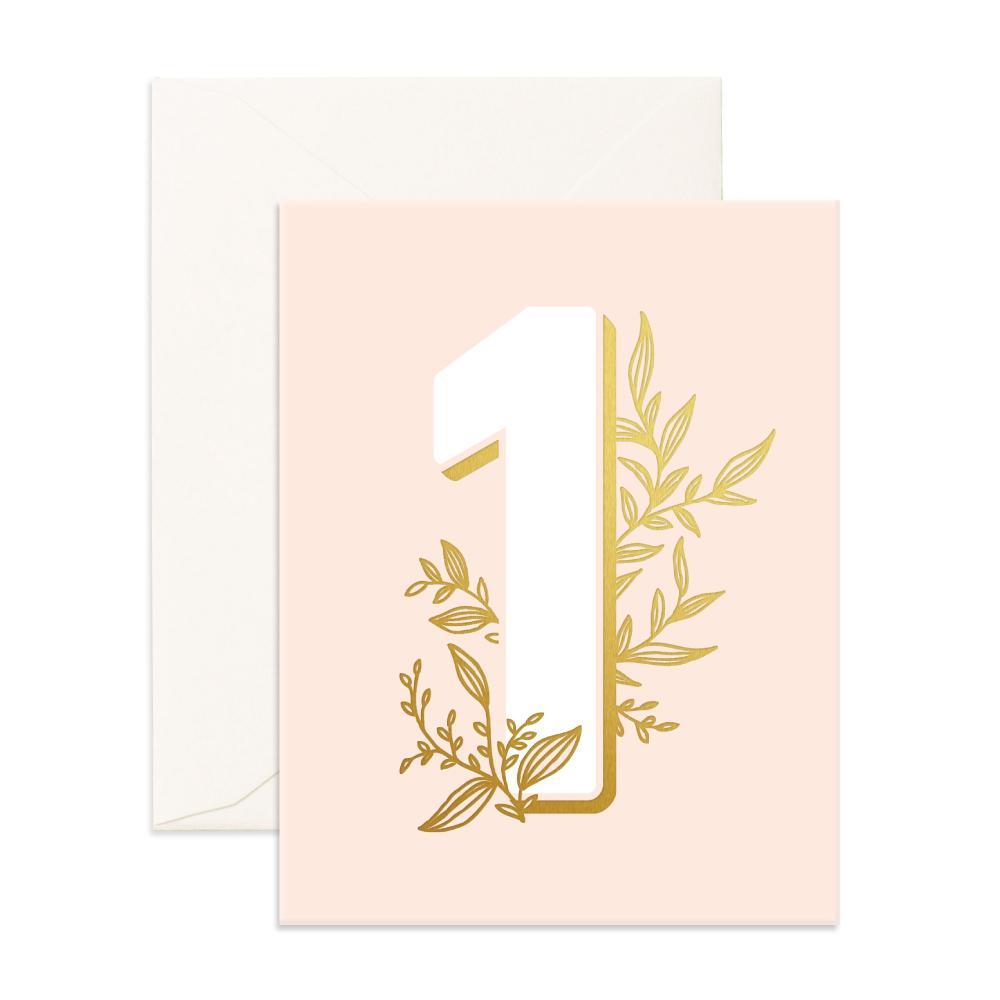 No. 1 Floral Greeting Card