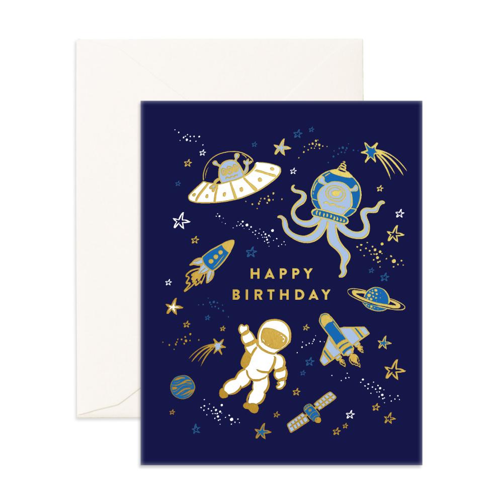 Happy Birthday Space Greeting Card